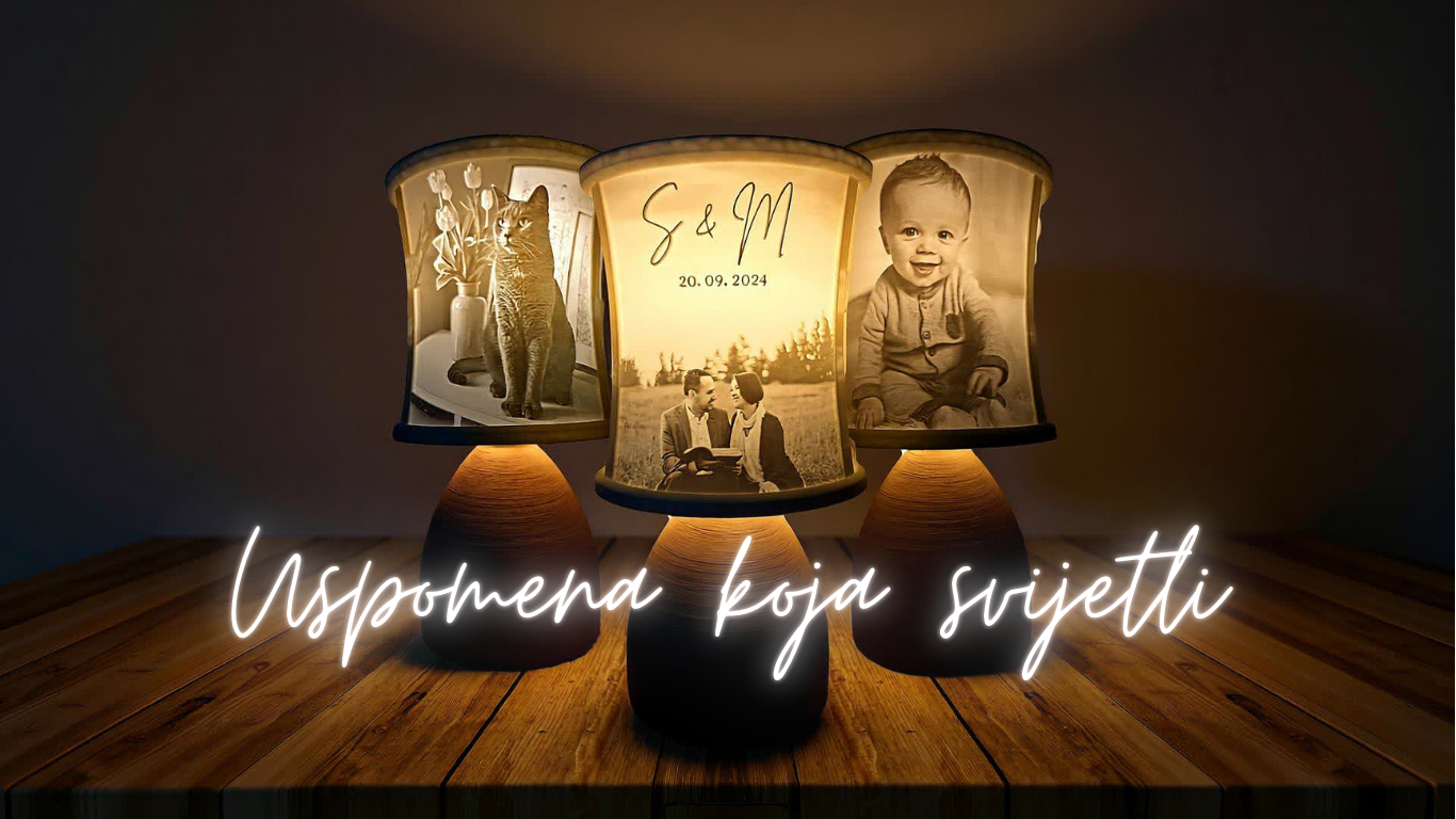 Slika prikazuje personalizirani poklon za sve prigode, litophane lampe, 3d print